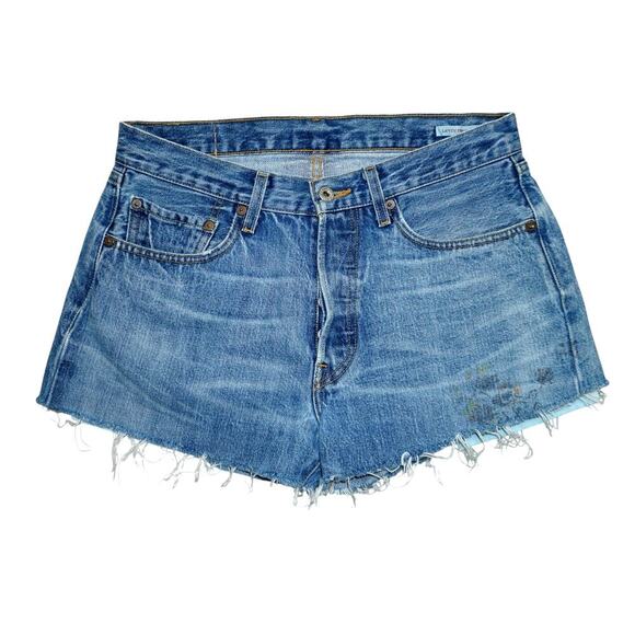 Levi’s 501 Premium Cutoff Denim Shorts – Size 32 (W32 L32 Reworked) - Picture 1 of 8